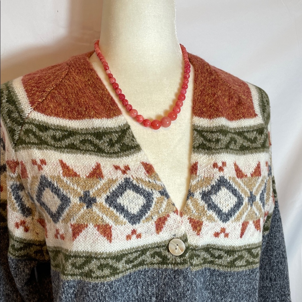 Multicolored, Button Down Cardigan. - image 2